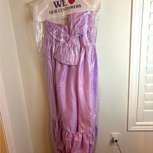 Lavender/lilac maxi dress with bow detail